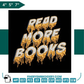 Book Lovers collection Embroidery Design - Read More Books - FineryEmbroidery